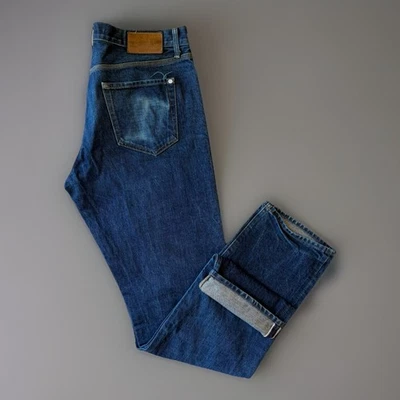 Baldwin Selvedge Jeans 35 Blue Dark Wash The Reed Straight Casual Workwear - Image 1 of 4