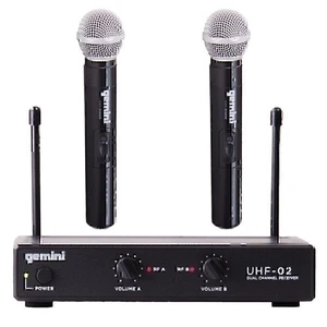 Gemini Sound UHF-02M Pro Live Stage  PA Karaoke Handheld Wireless Microphones - Picture 1 of 14