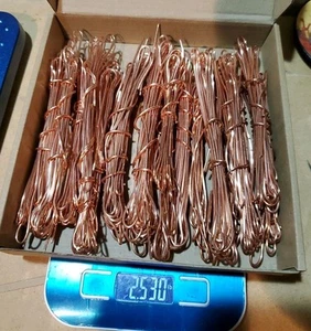 Copper Wire Scrap Lot 2.53 LBS Clean Stripped Material Melting Casting Bullion - Picture 1 of 5