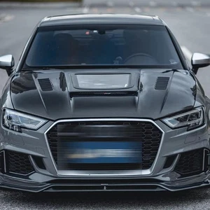 Carbon Fiber Clear Vented Bonnet Hood for Audi A3 S3 RS3 8V LCI 2017-2020 - Picture 1 of 3