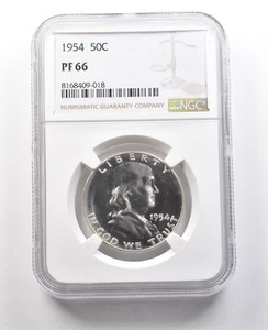 1954 Franklin Half Dollar PF66 NGC Great Contrast *8928 - Picture 1 of 3