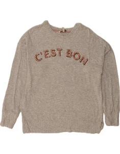 OASIS Womens Graphic Sweatshirt Jumper UK 14 Medium Grey Flecked Viscose KA07 - Picture 1 of 3