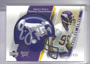 2005 Sweet Spot Football Erasmus James Vikings Signatures Autograph RC #602/650 - Picture 1 of 2