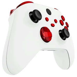 Xbox Series X / S Controller Chrome Red Full Button Replacement Kit ABXY Dpad - Picture 1 of 7