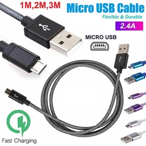 Micro USB Cable 3M 2M Fast Charging Charger Long Cord For Android Samsung Galaxy - Picture 1 of 14