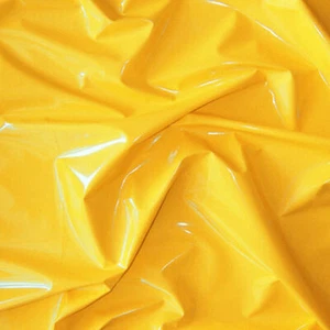 SHINY GLOSSY PVC VINYL GOTHIC FETISH DRESS CAT SUITS RAINCOAT DANCE YELLOW 54"W - Picture 1 of 12