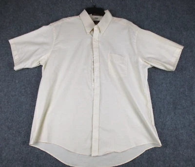 Van Heusen 417 Half Sleeve 17.5 Single Needle Tailoring Ivory / Cream Color Mens - Image 1 of 3