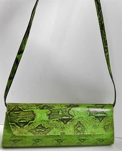 Bolso sin asas genuino verde negro serpiente de agua - Imagen 1 de 8