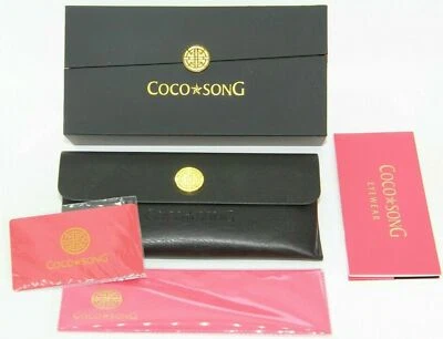 NEW COCO SONG EYEGLASSES SUNGLASSES AUTHENTIC BLACK GOLD LEATHER CASE CLOTH BOX - Image 1 of 3