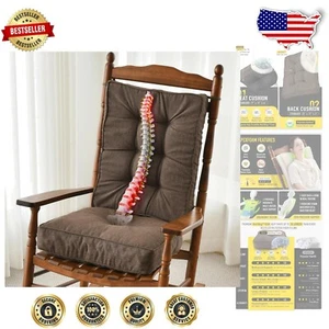 2-Piece Non-Slip Cushions for Indoor/Outdoor Rocking Chairs - UV Fade Resistant - Picture 1 of 9