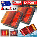 2x Trailer Tail Lights 8 Led Stop Tail Lights Submersible Boat Truck Lamp Parts