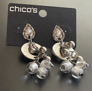 Neu Neu mit Etikett Chicos Ohrringe Aurora Borelis Kristall + mundgeblasenes Glas Hänger Tropfen VERPACKT - Bild 1 von 10