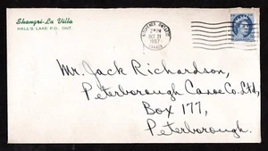 Canada 1957 Haliburton County-Hall's Lake, Stanhope Tnshp "Shangri-La Villa" - Picture 1 of 2