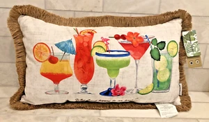 Tommy Bahama Almohada Decorativa Exterior Happy Hour Cócteles Tropicales ¡NUEVA! - Imagen 1 de 8