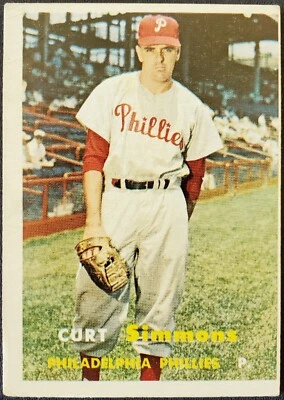 1957 Curt Simmons Philadelphia Phillies Topps MLB Card #158 - Image 1 of 4