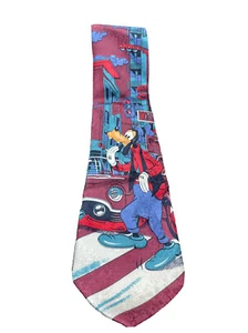 Vintage Disney Goofy Krawatte Atlas Design Disney Mickey & Co italienische 100 % Seide Krawatte - Bild 1 von 9