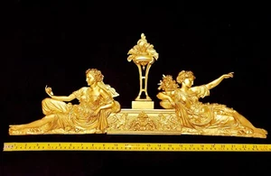 ANTIQUE STYLE LOUIS XVI EMPIRE GILT DECOR WALL DOOR PEDIMENT MOULDING DECORATION - Picture 1 of 5
