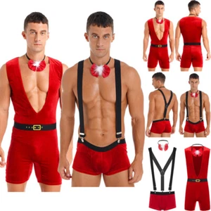 Men Christmas Boxers Underwear Santa Claus Boxer Shorts With Bowtie Lingerie - Picture 1 of 35