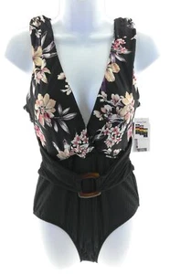 Time and Tru Womens Multi Color Floral One Piece Cheeky Swim Wear Size Medium - Picture 1 of 12
