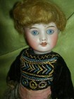 Fine, SFBJ FRANCE, #60 antique bisque sockethead lady doll, all orig. costume