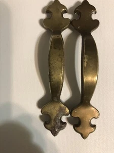 Lot Of 2 Vintage Brass Handles Pulls Drawer Door Chippendale P.D. Can 1976 157-1 - Picture 1 of 3