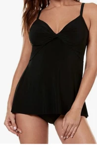 Miraclesuit Women's So Riche Alexa Underwire Bra Tankini Top Black 16 - Picture 1 of 3