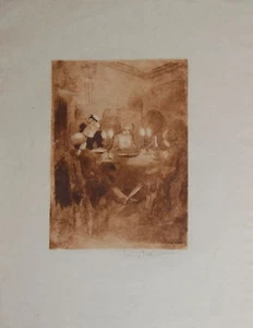 Louis Icart Original Etching Hand Signed Limited Edition Footsie 1946 Rare - Foto 1 di 1