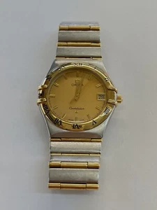 Omega Constellation 18k & Steel Gold Dial Roman Numeral 36mm Quartz Watch - Picture 1 of 6