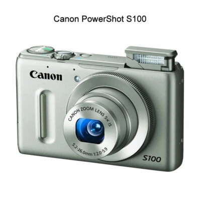 Canon PowerShot S100 12.1MP 5x Optical Zoom Digital Camera -Black / Silver - Image 1 of 4