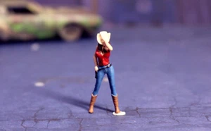 3D PRINT 1/64 sexy girl cool lady west cowboy fit 1:64 car street stand - Picture 1 of 5