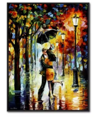 Wow No Frame Room Modern Home Decor Hand Painted Oil Painting Knife Street Scene - Image 1 of 4