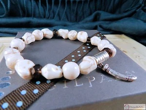 Silpada B3221 ~ Armband mit fossilen Flecken ~ Howlite, Rauchquarz, Sterlingsilber - Bild 1 von 5