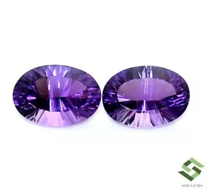 Natürlicher Amethyst oval konkav geschliffen Paar 14x10 mm 11,16 cts facettiert lose Edelstein - Bild 1 von 9