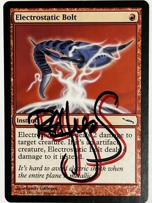MTG Magic Electrostatic Bolt Signed Artist Proof x1 MRD Mirrodin Randy Gallegos - Image 1 of 2