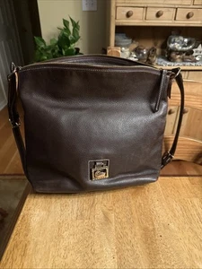 DOONEY BOURKE Brown Genuine Leather Hobo / Shoulder Large Bag EXC CONDITION LG - Picture 1 of 12