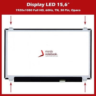 Display LED 15,6" (1920x1080) FHD 30 Pin DX B156HAN04.0 N156HGE-EG1 NT156FHM-N41 - Imagen 1 de 4