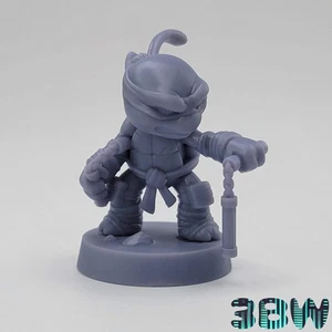 Chibi Michelangelo | 2-Inch Resin Model Kit | DIY TMNT Party Turtle with Nunchuc - Picture 1 of 7