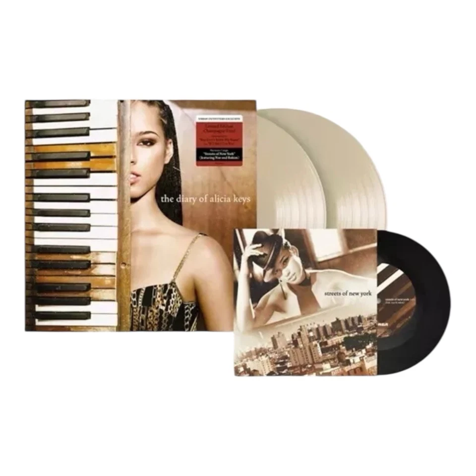 The Diary Of Alicia Keys Champagne Color Vinyl 2xLP + 7" Urban Outfitters UO New Foto 1 de 3