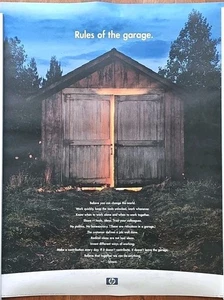 Rules Of The Garage Vintage January 2000 HP Promo Poster - 19" X 24.5" - Picture 1 of 4