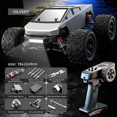 40km/h 1/20 RC Pickup Truck 4x4 Off Road Car Battery Radio Light Brushless Motor - Image 1 of 4