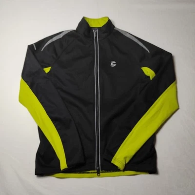 Jaqueta de ciclismo Cannondale masculina M zíper completo preta amarela bicicleta de desempenho - Imagem 1 de 4