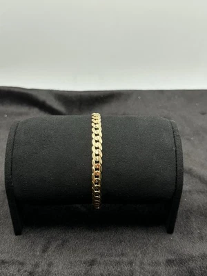 "Brazalete bordillo de oro amarillo macizo de 10K - 5,9 mm - 7,5"" de largo - 10 g" Foto 1 de 4