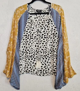 GIGIO by Umgee Boho Animal Print Dolman Sleeve Tunic Top Hippie Oversized Size S - Picture 1 of 8