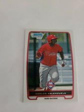 2012 Topps Bowman Chrome Baseball Card Carlos Valenzuela BCP165
