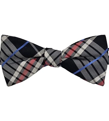 NUEVA CONDESS MARA Para hombres 100% Seda DISEÑADOR Pajarita Negro Blanco Tartán W:2.4" Foto 1 de 2