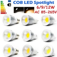 5/10PCS MR16/GU10/E27/E14 LED COB Spot Light Lamp 6/9/12W Ultra Bright 110/220V