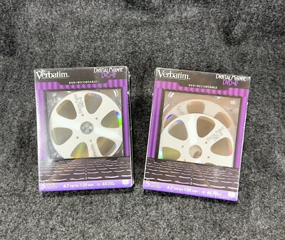 Verbatim - 2- Pack Lot DVD + Recordable Digital Movie 6 Total Discs - New Sealed - Image 1 of 4