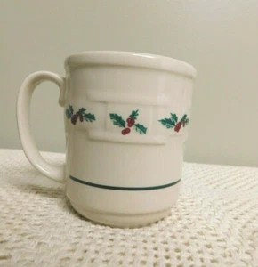 Longaberger Keramik Stechpalme Weihnachten Kaffeetasse Becher 4 1/8" L x 3 5/8" B - Bild 1 von 3