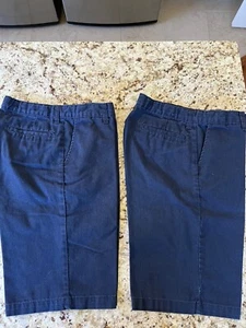 Lot of 2 Dickies Boys Shorts Size 20 School Uniform Adjustable Waist Navy - Picture 1 of 5