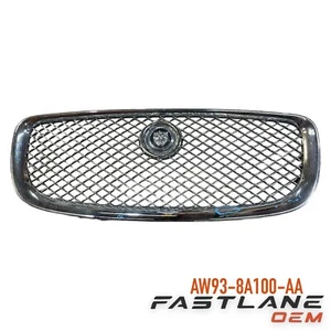 2009-2015 JAGUAR XJ CHROME GRILLE UPPER FRONT BUMPER. OEM AW93-8A100-AA - Picture 1 of 13
